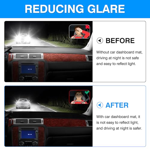 Autorder Dashboard Cover Mat for 2007-2014 Chevrolet Tahoe Suburban/GMC Yukon XL&2007-2013 Chevy Avalanche Silverado 1500 2500 3500 LTZ/GMC Sierra SLT Denali Accessories Upgrade Velvet Dash Cover - size: 07-13 Silverado 1 Glove Box(B)