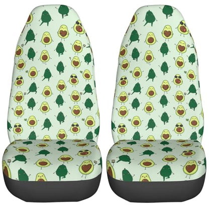Dujiea Green Cute Avocado Car Front Seat Covers 2 Pcs Universal Auto Seat Covers Front Seats Only, Vehicle Bucket Seat Protectors Fit for Most Car SUV Sedan and Truck - color: Cute Avocado
