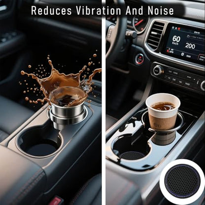 Car Cup Holder Coaster 4 Pack - Non Slip & Shockproof,Flexible PVC Rubber Insert for Car/Truck/SUV/Van (2.75"x0.2") Universal Fit Auto Cup Holders Accessories (Diamond Cup Coaster Blue) - color: Diamond Cup Coaster Blue