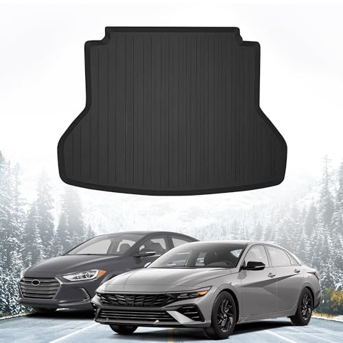 Premium Cargo Liner for Hyundai Elantra 2017-2025 Sedan - 100% Protection - Custom Fit Car Trunk Mat - All-Season Black Cargo Mat - 3D Shaped Laser Measured Trunk Liners for Hyundai Elantra
