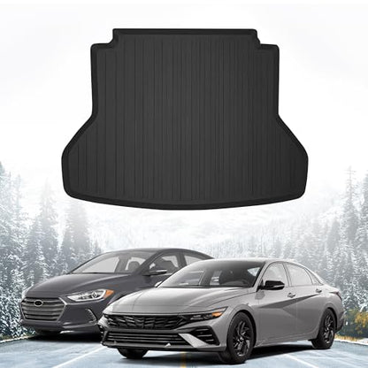 Premium Cargo Liner for Hyundai Elantra 2017-2025 Sedan - 100% Protection - Custom Fit Car Trunk Mat - All-Season Black Cargo Mat - 3D Shaped Laser Measured Trunk Liners for Hyundai Elantra