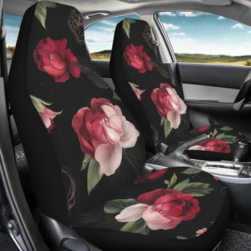 Pehede Car Seat Cover Luxurious Flowers Front for Cars, Easy to Install Cover Set, Accessories Auto Trucks Van SUV,2 Packs - color: Multi20