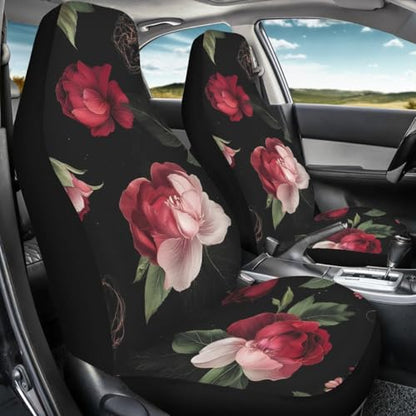 Pehede Car Seat Cover Luxurious Flowers Front for Cars, Easy to Install Cover Set, Accessories Auto Trucks Van SUV,2 Packs - color: Multi20