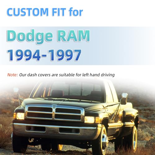 SKYLOTEC Dash Cover Compatible with Dodge RAM 1500 2500 3500 1994 1995 1996 1997 Dash Pad Dashboard Mat Carpet Protector - size: 1994-1997 Dodge RAM