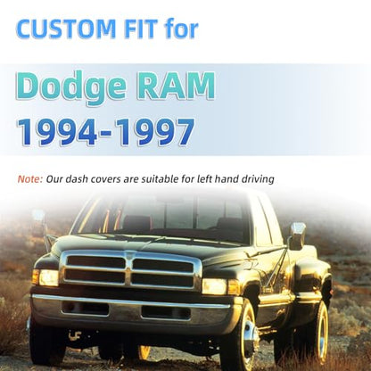 SKYLOTEC Dash Cover Compatible with Dodge RAM 1500 2500 3500 1994 1995 1996 1997 Dash Pad Dashboard Mat Carpet Protector - size: 1994-1997 Dodge RAM