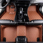 Custom Leather Car Mats, Vehicle-Specific Fit All-Weather Floor Mats, 100% Waterproof Anti-Slip Durable Protection for SUV Truck Sedan, Precision Tailored Protection (Light Brown) - color: Light Brown