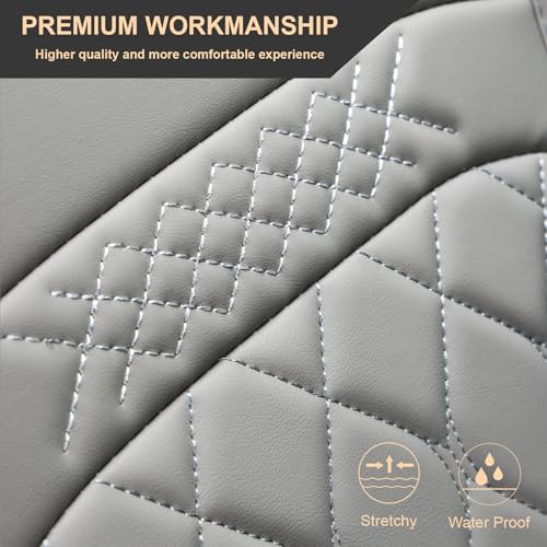 Front Car Seat Covers for Land Rover,Leather Waterproof Seat Protector Custom Fit Land Rover Defender Discovery Range Rover Evoque Sport Velar,2 Pack,Gray - color: Gray