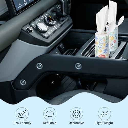 Car Tissues Cylinder 4 Packs Round Tissue Box Holder Perfect for Car Cup Holder, Napkins Box Round Container with Facial Tissues for Travel Car Bathroom Office School - color: Ct-1