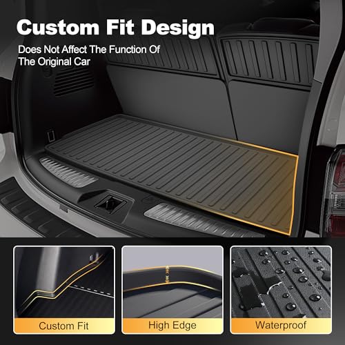 AOMSAZTO Cargo Mat Compatible with 2019-2024 Nissan Armada: All Weather TPE Custom Fit Cargo Liner & Backrest Liners for Armada & QX80 - style: 11)19-24 Armada Cargo Mat and Seatback Mat