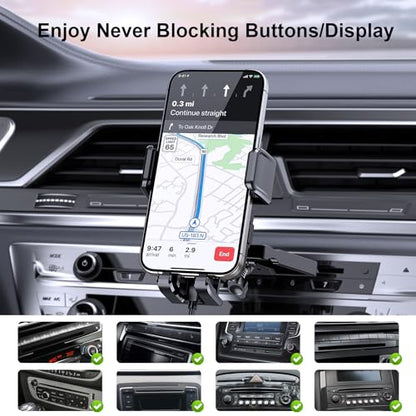 Wireless Car Charger, MOKPR 15W Fast Charging Auto Clamping CD Slot Air Vent Car Phone Holder with LED Light Car Charger for iPhone 16/15/14/13/12 Pro Max Plus, Samsung S23/S22/S21,etc - style: CD Slot Mount