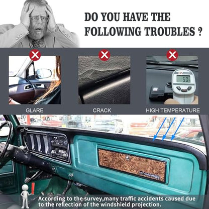 Dashboard Cover Custom Fit for Ford 1973-1979 F100 F150 F250 F350 Bronco Pickup Truck, Dash Cover Pad Carpet Protector (Maroon) - color: 1973-1979 Maroon