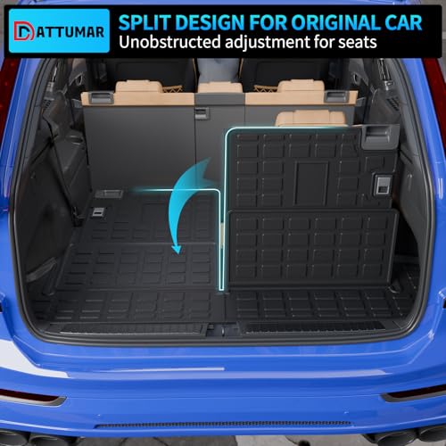 Cargo Mat Compatible with 2010-2024 Toyota 4 Runner 7 Seat Cargo Liner Trunk Mat TPE Back Seat Cover Protector 2023 4Runner Accessories (Fit 7 Seat,Trunk Mat+3rd Row Backrest Mats) - size: Trunk Mat+3rd Row Backrest Mats