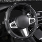 Bling Steering Wheel Cover - Crystal Studded Rhinestone Non-Slip Breathable Design for Women/Girls, Universal Fit 14.5-15 Inch Black