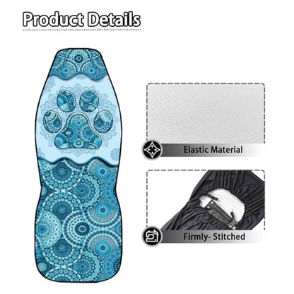 Dreaweet Boho Car Seat Covers Front Seats Dog Paw Car Accessories for Women 2 Piece Washable Front Seat Cover Universal Fit Most Vehicle SUV Sedan Trucks,Blue - color: Boho Dog Paw Blue