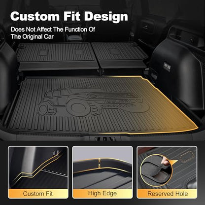 Cargo Liner and Backrest Mat for Ford Bronco Sport 2021-2026 - Custom Fit All Weather Trunk Mat Seat Back Cover Car Interior Accessories Protection Rear Cargo Mat