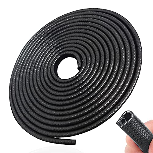 13Ft(4M) Door Edge Guard Black Car Door Protector Edge Guards Rubber Auto Door Trim U Shape Build in Metal Sheet No Need Adhesive Easy to Cut Fit for Most Vehicles - color: Black, size: 13Ft