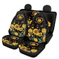 FUSURIRE Stylish Sunflower Love Print Car Seat Covers Full Set for Women, 4 Pcs Front and Rear Bench Seat Covers, Universal Auto Accessories for Most Cars Truck Van SUV - color: Sunflower Love Print