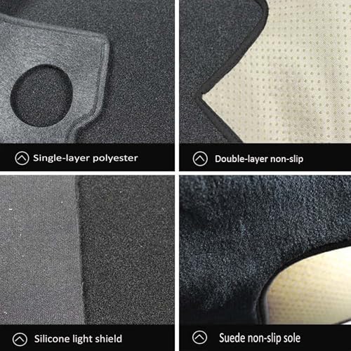 Upgraded Dashboard Mat for 2017-2022 2023 2024 Volkswagen VW Tiguan (S SE SEL SEL Premium) Polyester Dash Mat UV Rays Non-Slip Windshield Reflective Instrument Cover Interior Accessory Black