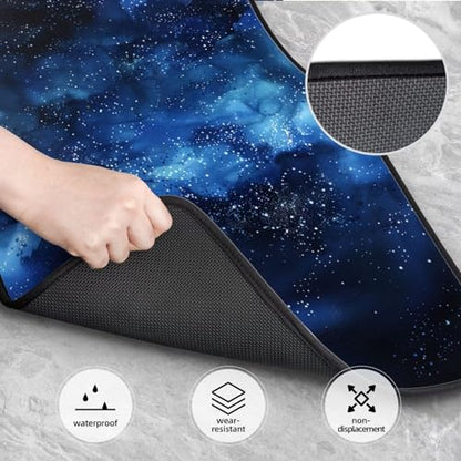 Blue Galaxy Stars Car Floor Mats for Truck SUV Universe Auto Carpets All Weather Auto Mats for Front and Back Full Set Luxury Car Mats, Anti-Slip Car Carpets - color: Galaxy Stars