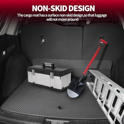 Trunk Liner & Backrest Mat Compatible with 2019-2024 2025 Cadillac XT4- Custom Fit PU Leather Cargo Liner and Backrest Protector- All Weather Waterproof Anti-Slip Easy to Clean Cargo Mats - color: BLACK-SMALL