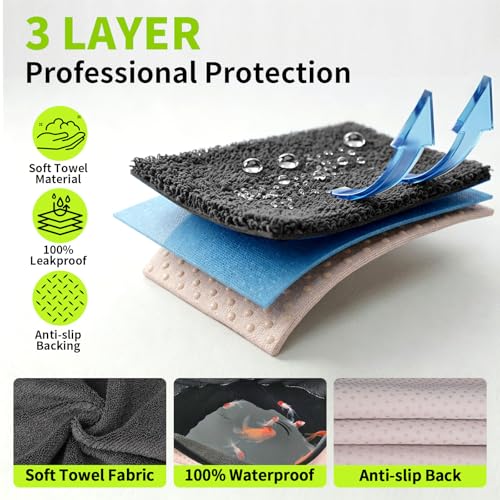 Leader Accessories Grey Waterproof Towel Auto Car Seat Cover Protector Machine Washable - Fit Yoga Running Crossfit Athletes Beach Swimming Outdoor Sports