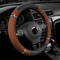 Road Comfort Leather Steering Wheel Cover – Premium Anti-Slip Car Steering Wheel Grip Cover – Universal Fit for 14.5”–15” Cars, Trucks & SUVs - Purple - color: Brown