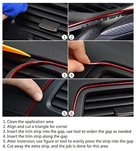 Orange Car Interior Decorative Molding Door Panel Dashboard Gap Trim Strip (30Ft) - size: 30Ft