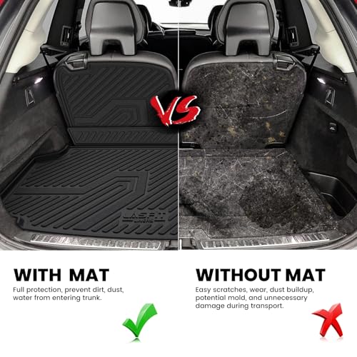 LASFIT Trunk Mat & Backrest Mat for Volvo XC90 2026-2016, All Weather TPE Custom Fit Cargo Liner for Volvo XC90 Cargo Mat, Black, Easy to Clean - size: 2016-2026|For Volvo XC90|Cargo Mats&Backrest Mats