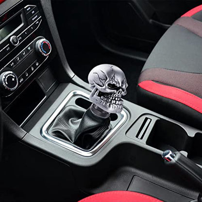 Skeleton Shifter Knobs Skull Gear Lever Handle Car Shift Head Fit Most Manual Automatic Transmission Vehicles, Silver - color: Silver