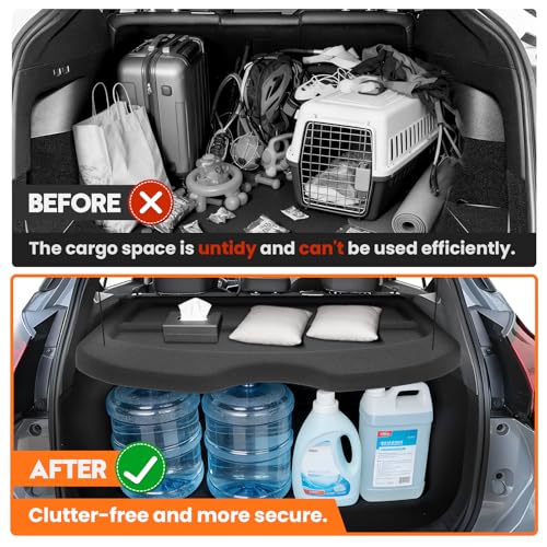 Powerty Cargo Cover for 2018-2024 Nissan Kicks Trunk Cover Cargo Cover Board Trunk Security Shield Shade for 2018-2024 Kicks Accessories - size: 3) Nissan Kicks | 2018-2024