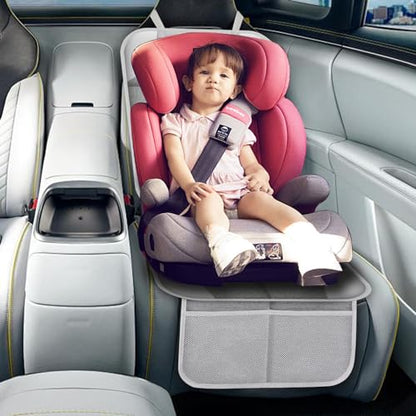 Car Seat Protector for Child Car Seat, Durable 600D Fabric Waterproof Car Seat Cover with Thick Pad Non-Slip Backing，No Imprints (Silver Gray-1 pc) - color: Silver Gray-1 pc