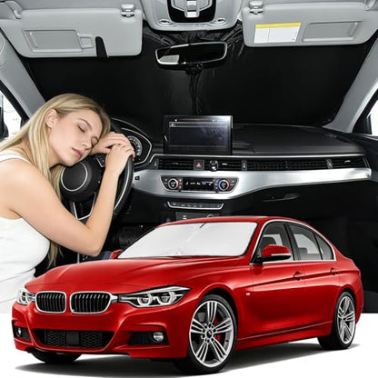 for BMW 3 Series320i 328d 330i 340i 330e 2013-2018 Windshield Sun Shade -4 Layers Sunshades for Front Windows Cover Custom Fit 3 Series F30/F31/F80/M3 Sun Visor Shade Blocks UV Rays Car Accessories - size: for BMW 3 Series 2013-2018