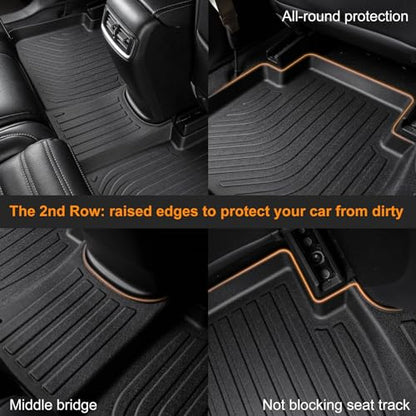 Binmotor-All Weather Car Floor Mats and Cargo Liner Set for Nissan Versa 2020-2025, 2 Rows with Cargo Mat Set, TPE Liners for Versa Accessories Mats Trunk Liner Mat-Black - style: 1) Car Mats for Nissan Versa (2020-2025)