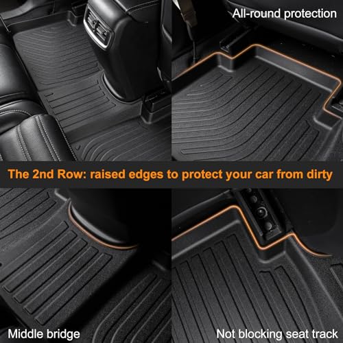 Binmotor-All Weather Floor Mats for Nissan Pathfinder 2022-2026 (7 Passenger), 3 Rows, Heavy Duty Car Floor Liners for Nissan Pathfinder Accessories - style: 1) Car Mats for Nissan Pathfinder 7 Seats (2022-2026)