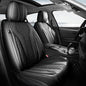 Leather Car Seat Covers Full Set, Breathable Faux Leather Seat Covers for Cars SUV Sedan Waterproof Black - color: Black