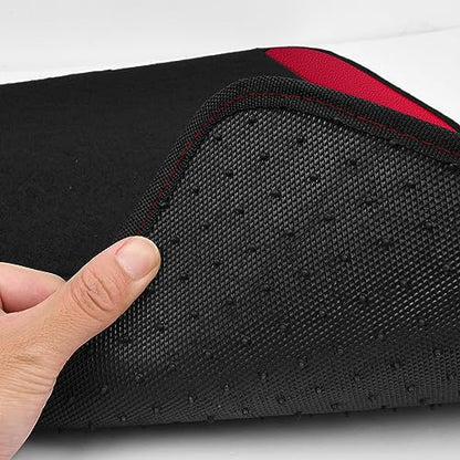 CAR PASS Waterproof Universal Faux Leather 3Row Car Floor Mats, Red Car Mats Fit for SUV,Vans,sedans, Trucks,Set of Vehicles Car Carpet with Driver Heel Pad and Anti-Slip Nibs Backing (Red 3Row) - color: Red 3Row