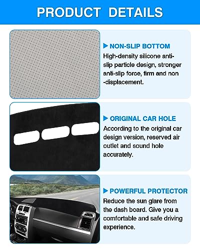 Autorder Dashboard Cover Mat for 2008 2009 2010 Dodge Charger Accessories Dash Cover Flannel Dash Mat Sunshade Glare UV Rays Protector - size: 2008-2010 Dodge Charger
