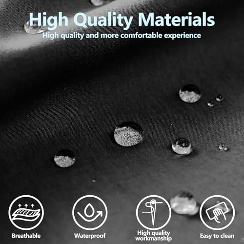 HChengkikz Car Seat Covers Full Set, Waterproof Neoprene Car seat Covers, Airbag Compatible, Universal Fit Automotive Seat Covers for Most Cars, Trucks, SUVs (Black + Blue) - color: N816 Black Blue, size: Full Set