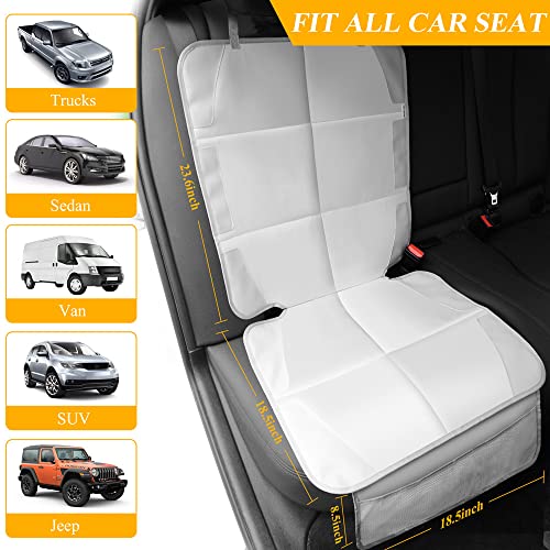Car Seat Protector for Child Car Seat, Durable 600D Fabric Waterproof Car Seat Cover with Thick Pad Non-Slip Backing，No Imprints (Light Gray-1 pc) - color: Light gray-1 pc