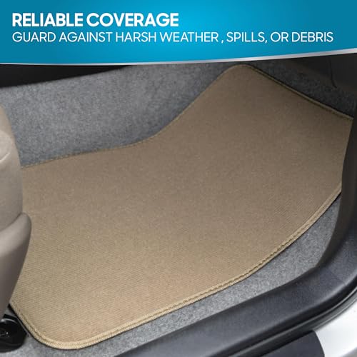 Beige Heavy Duty Front & Rear Carpet Floor Mats Universal Liners for Car SUV Van & Truck, All Weather Protection with Anti-Slip Nibs, Fit Contours of Most Vehicles - color: 100-MB