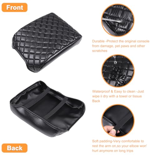 Car Armrest Box Cover Protector Compatible with Ineos Grenadier 2020-2024 Center Console Lid Protector Cover Original Customized Armrest Cover (Carbon Fiber Texture)
