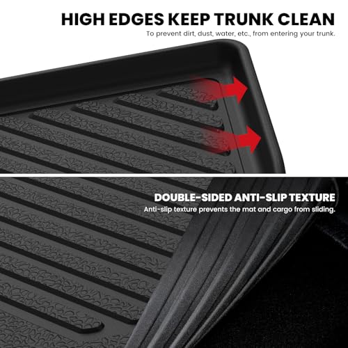 LASFIT Cargo Mat with Backrest Mat for Honda CR-V 2026 2025 2024 2023 Gasoline (Not for Hybrid), All Weather Custom Fit TPE Trunk Mat Trunk Liner Cargo Liner with Seatback Mat (Lower Position) - size: 2）For Honda CR-V| 2023-2026 | Cargo Mat
