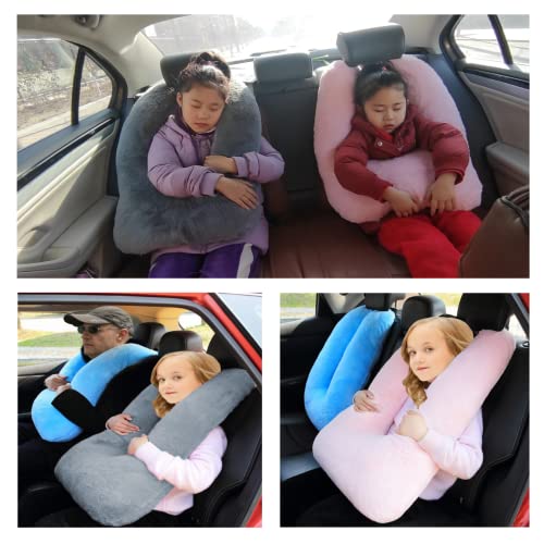 Travel Pillow Car Pillow Kid Car Sleeping The Sleeping Aid for Adults and Kids on Road Trips Kids Travel Pillow Gray