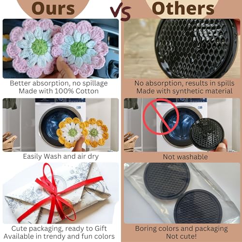 Cotton Car Coasters 2pc Car Cup Coasters Cute car Accessories for Women car Coaster for Cup Holders (Misty Bloom) - color: Misty Bloom