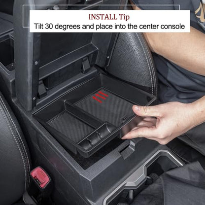 JDMCAR Center Console Organizer Compatible with 2024 2025 2026 Toyota Tacoma Accessories, Armrest Insert ABS Plastic Coin Holder Secondary Storage Box (Black Trim) - color: Black-fits 2024+ tacoma
