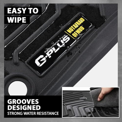 G-PLUS Floor Mats 3PCS Fit for Jeep Wrangler JL 2018-2025 Unlimited 4-Door Only (Not Fit for JK or 4XE), All Weather TPE Custom Fit Heavy Duty Floor Liners 1st & 2nd Row, Black - size: 18-24|Fit Jeep Wrangler|3PCS