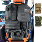 6 Pack Tactical MOLLE Car Seat Back Organizer - Universal Vehicle Storage Bag with 5 Detachable MOLLE Pouches, US Flag Patch & Keychain, Fits Jeep, Truck, SUV, Car (Black)