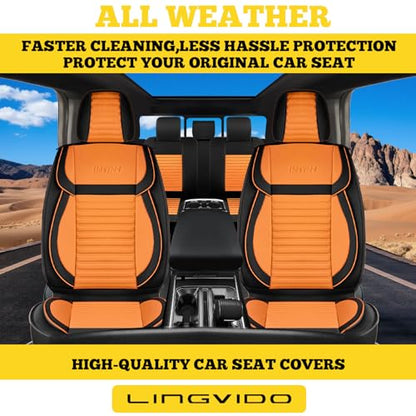 Car Seat Covers, Breathable and Waterproof Faux Leather Automotive Seat Covers for Cars SUV Truck Sedan,Universal Anti-Slip Seat Cover with Backrest (Front Seat, Brown & Black) - color: Brown-Black, size: Front