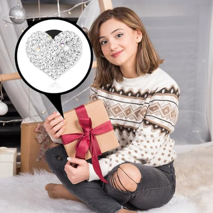6PCS Bling Heart Car Vent Clips, Crystal Heart Air Freshener Vent Clips, Rhinestone Air Conditioning Outlet Clip, Universal Car Air-Conditioning Fresh Clip for Women, Heart-Decoration for All Vehicles