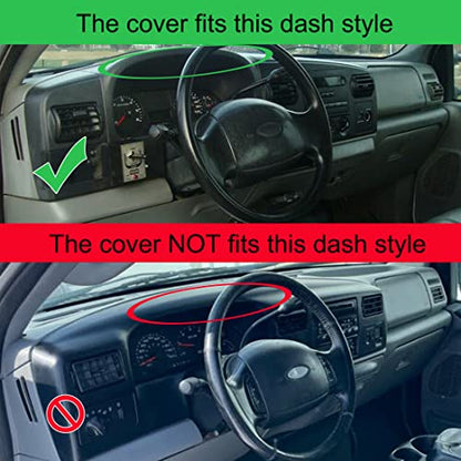 Yiz Dashboard Cover Dash Cover Mat Pad Carpet Custom Fit for 2005 2006 2007 Ford F250 F350 F450 F550 Super Duty Pickup Truck (Dark Gray) J134 - color: gray